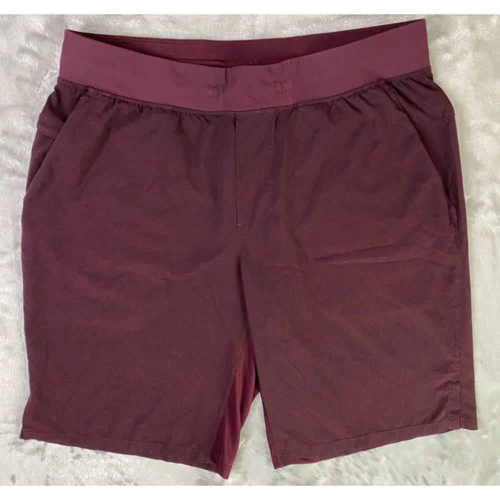 Lululemon T.H.E. Shorts Men Large Burgundy 9" Inseam Athletic Training Gym